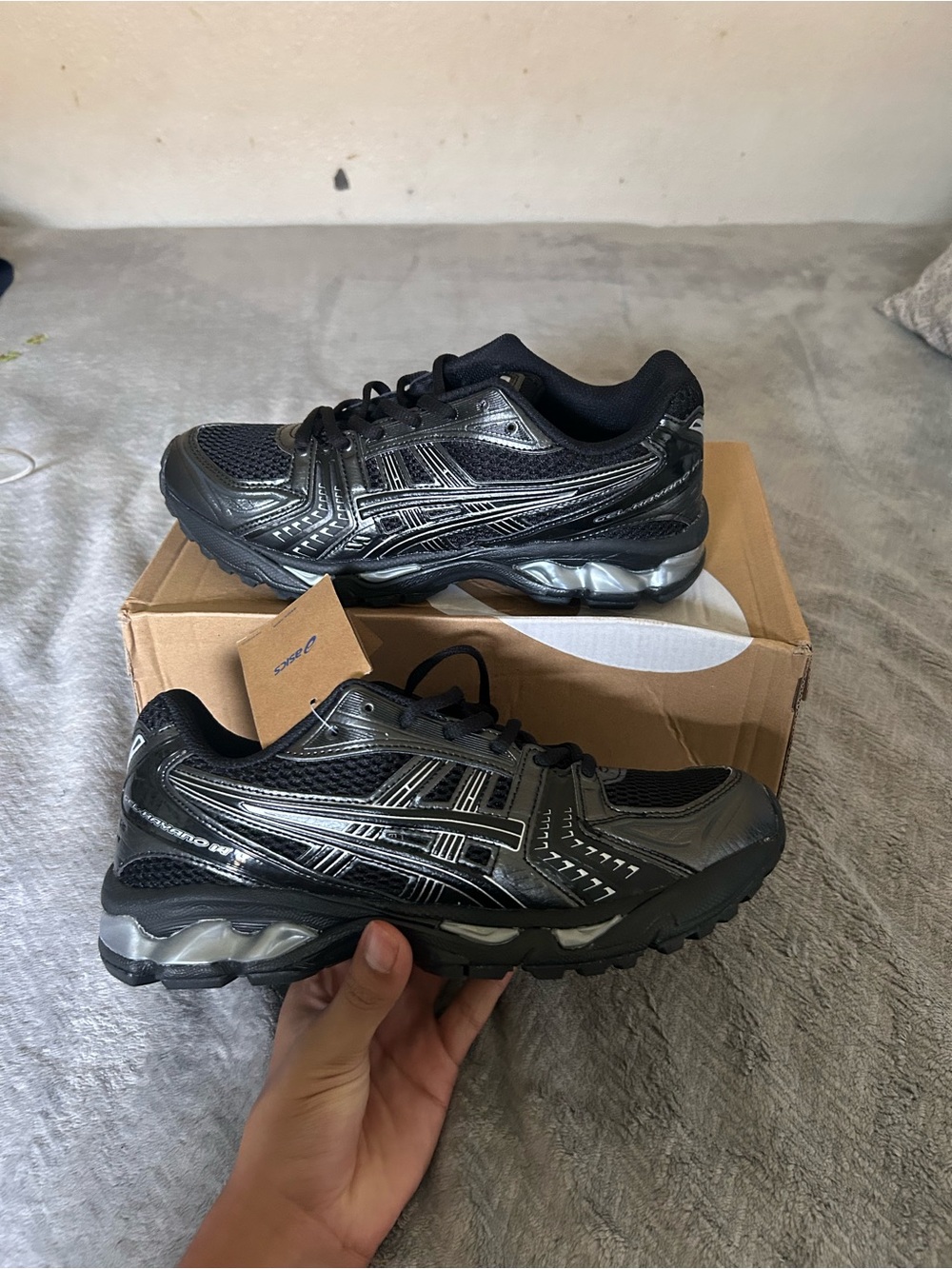 Asics Black and Silver Men’s Trail Running Sneakers